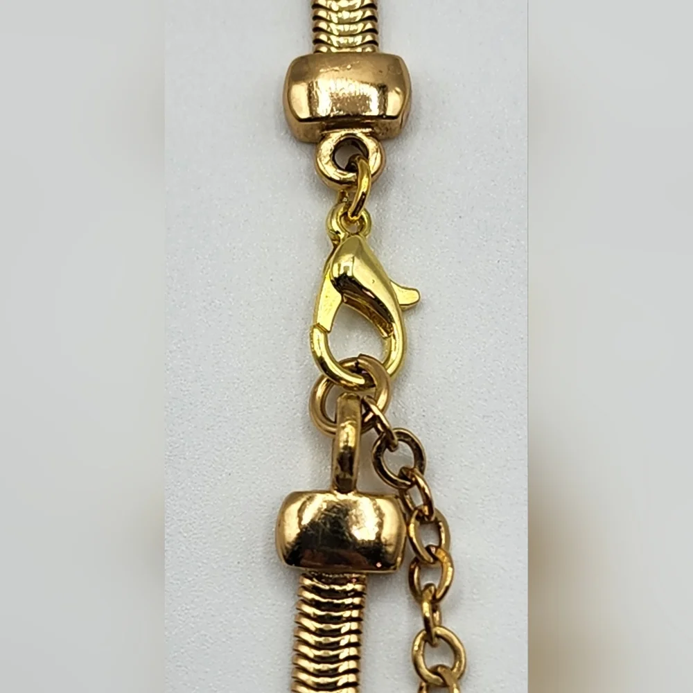 Vintage Christian Dior Gold Plated With Blue Crystal Choker Necklace - Picture 7 of 7